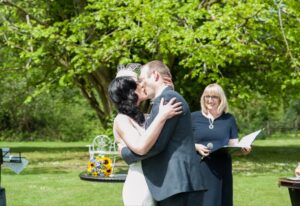 Caroline McCarthy - Cork Celebrant & Registered Solemniser at Legal Wedding Ceremony First Kiss of Bride & Groom
