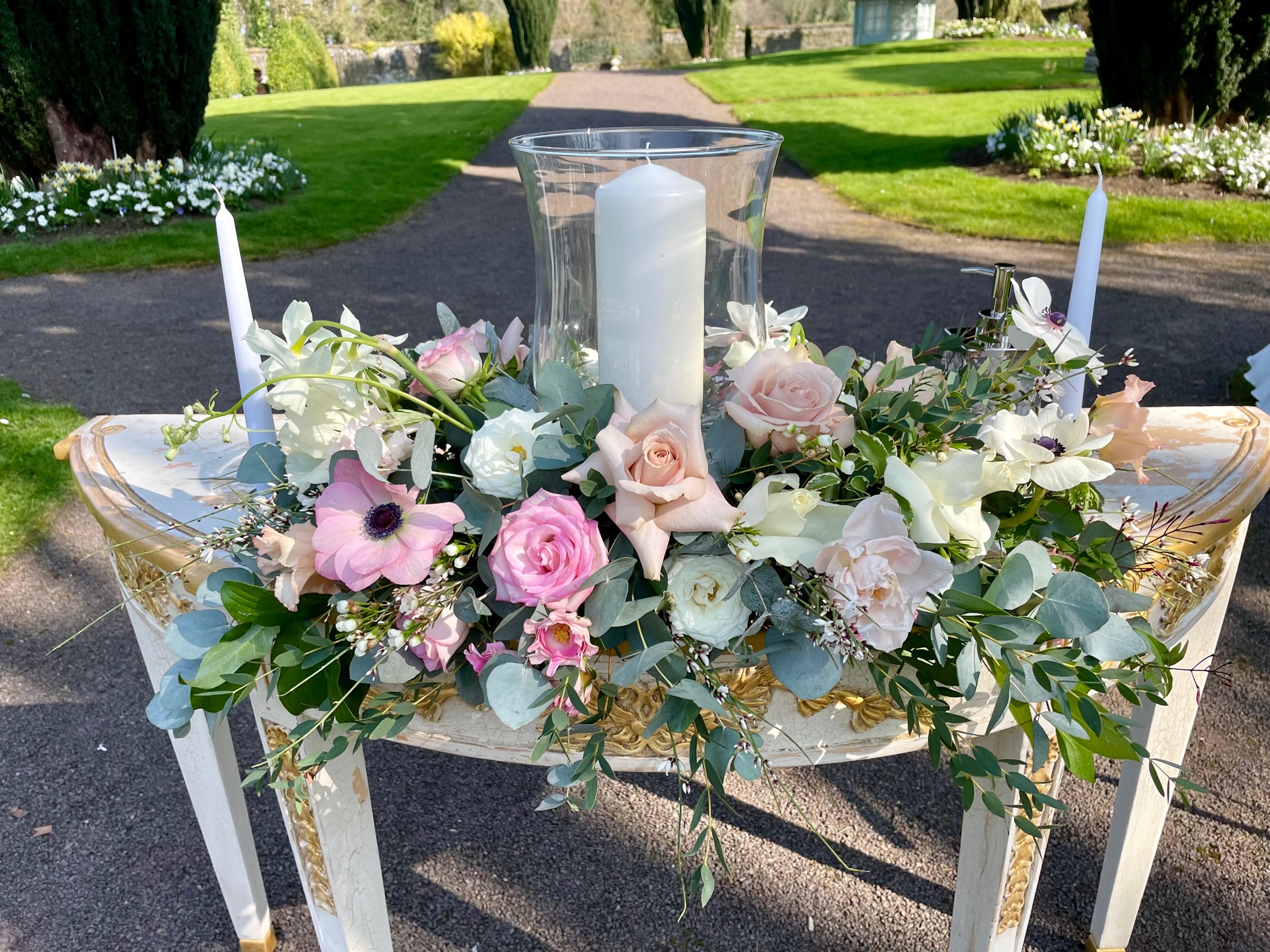 Unity candle ritual at outdoor wedding, Tankardstown, by Caroline McCarthy Celebrant & Registered Celebrant Ireland - Cork Kerry Tipperary Limerick Kildare and more