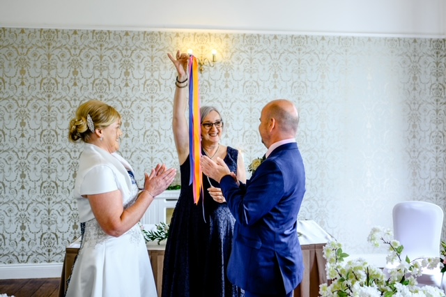 Handfasting ritual during wedding ceremony at Radisson Blu Cork - Caroline McCarthy Registered Solemniser and Celebrant - Cork, Tipperary, Kerry and more in Ireland